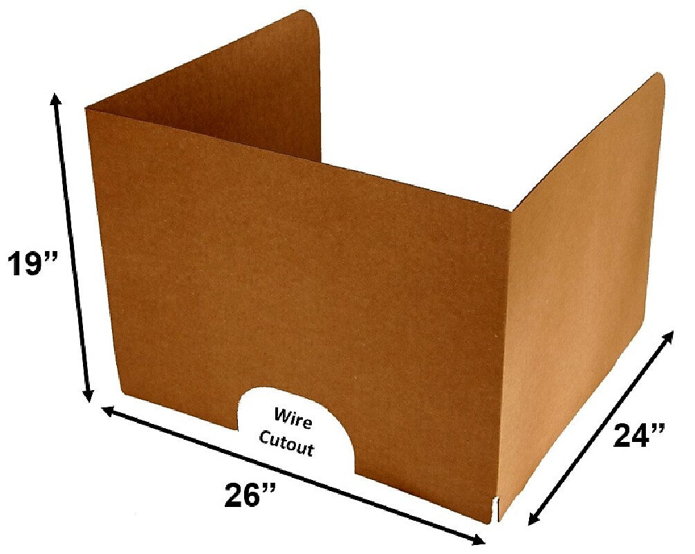 Classroom Products Foldable Cardboard Freestanding Privacy Shield, 19"H x 26"W, Kraft, 10/Box (VB1910 KR)