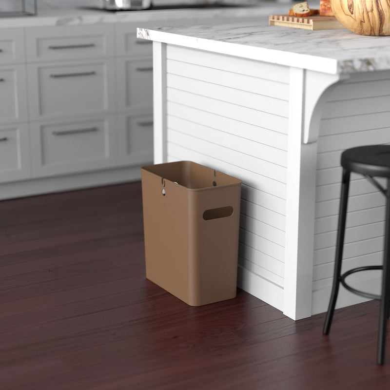 iTouchless SlimGiant Polypropylene Trash Can with no Lid, Toffee Brown, 4.2 gal., 6/Pack (SG105Nx6)