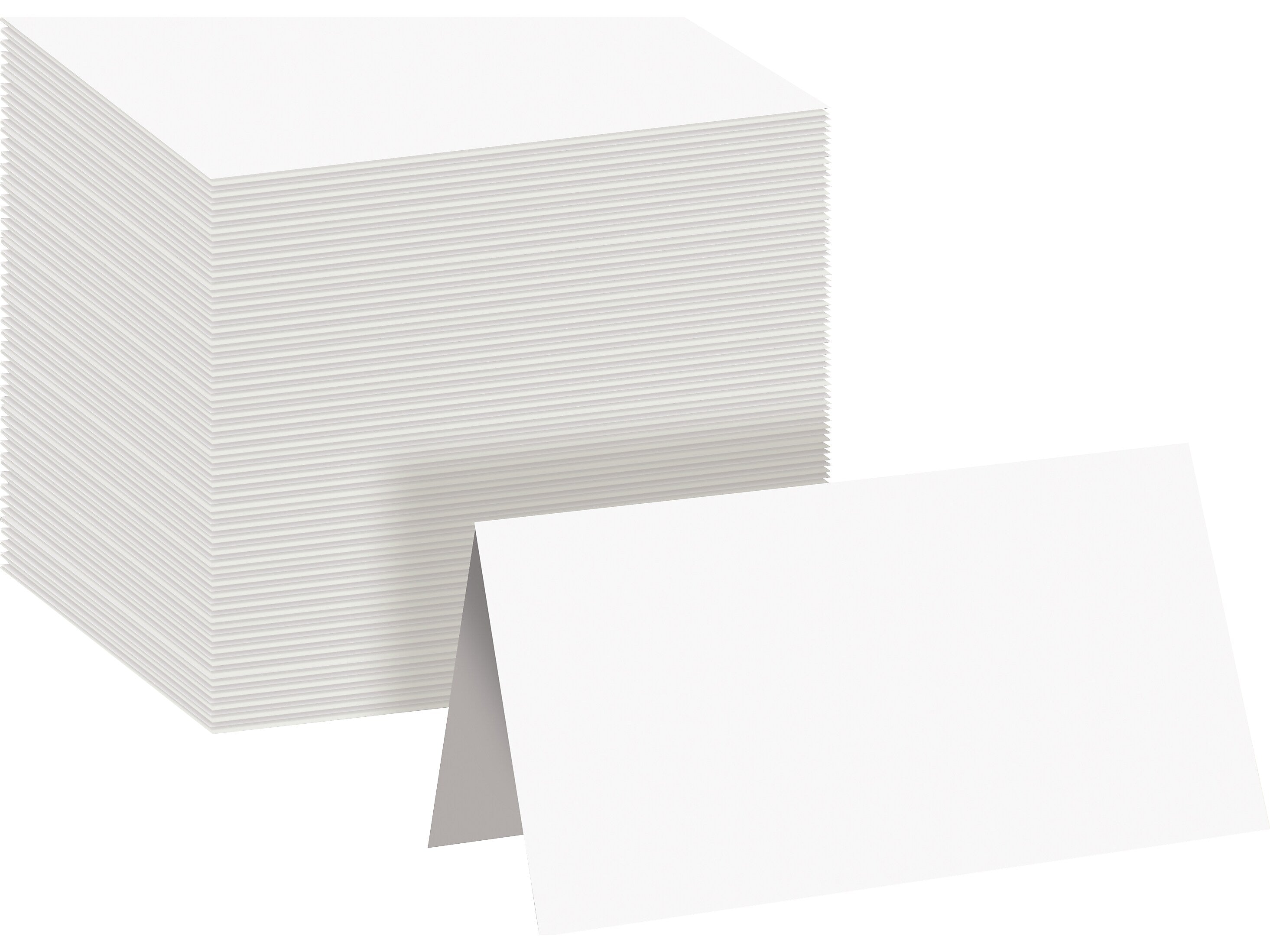 Better Office 2" x 3.5" White Table Tent Place Card, 100/Pack (64649-100PK)