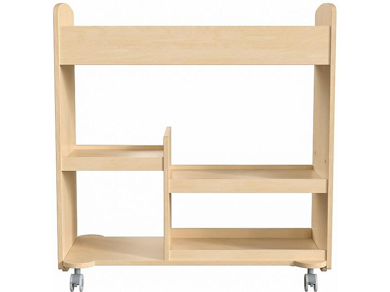 Flash Furniture Bright Beginnings Mobile 18-Section Storage Cart, 31.75"H x 33.25"W x 15.75"D, Natural Birch Plywood