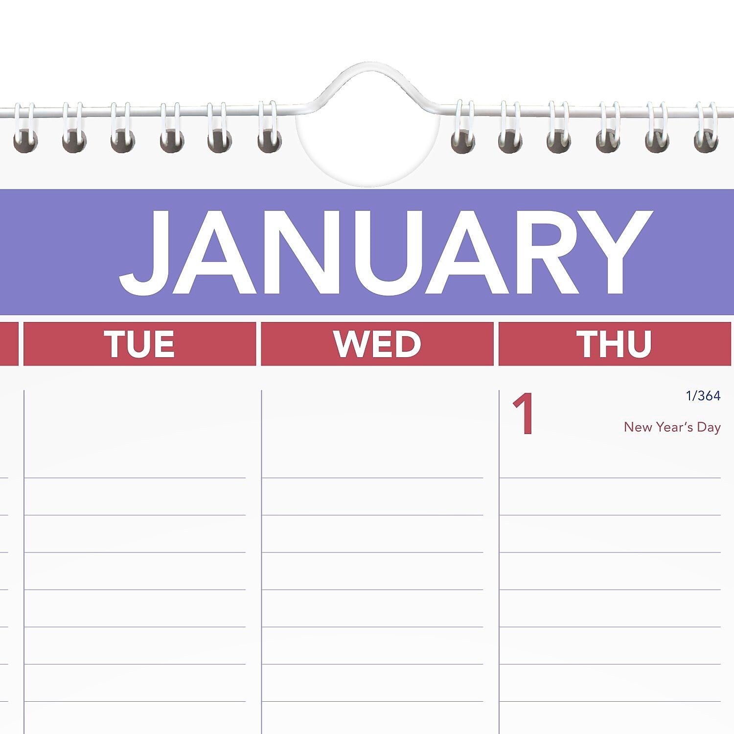 2026 AT-A-GLANCE 17" x 12" Monthly Dry Erase Wall Calendar, White/Purple (PMLM02-28-26)