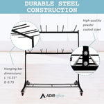 AdirOffice Two Tier Steel Chair Cart, 84 Chair Capacity, Black (690-03)