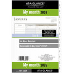 2026 AT-A-GLANCE 8.5" x 5.5" Monthly Planner Refill Pages, White/Brown (481-685Y-26)
