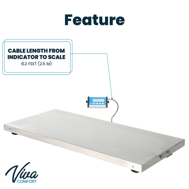 Viva Comfort ME904 ADI904-04-MK Veterinary Scale with Wheels, White, 660 lbs. Capacity