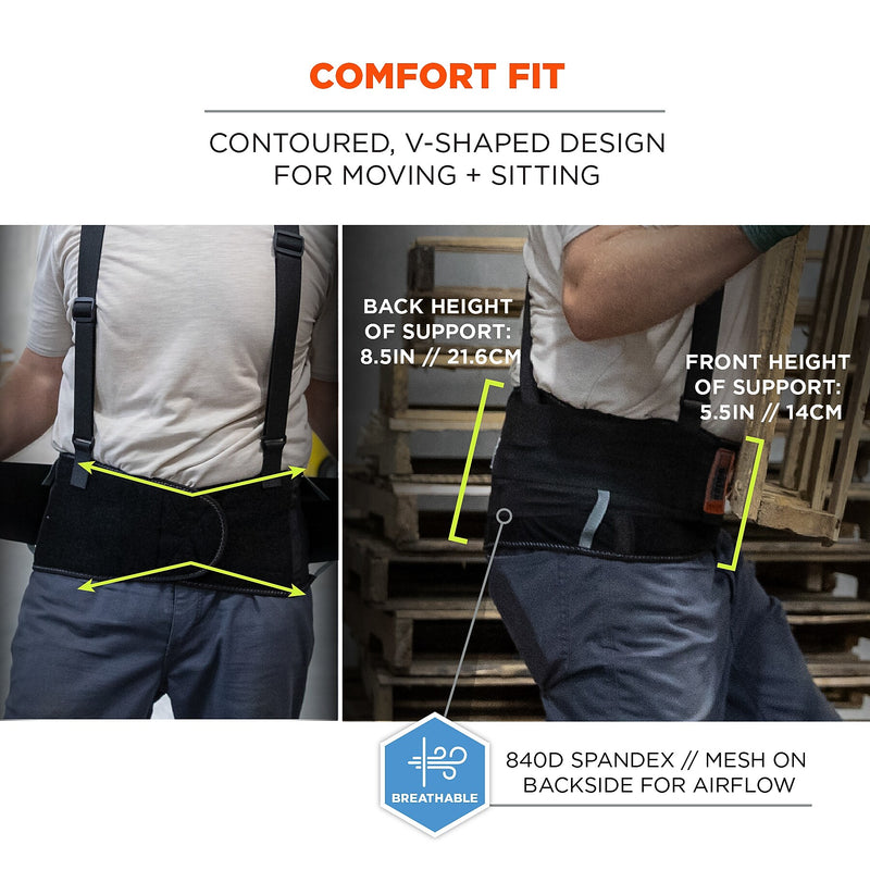 Ergodyne ProFlex 2000SF 840D Spandex Back Support Brace, 4XL (11288)