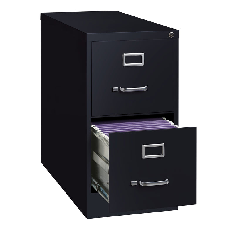 Alera Commercial 2-Drawer Vertical File Cabinet, Letter Size, Lockable, 28.37"H x 15"W x 26.5"D, Black (HVF152629BL)