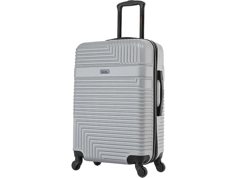 InUSA Resilience 24" Hardside Suitcase, 4-Wheeled Spinner, TSA Checkpoint Friendly, Silver (IURES00M-SIL)
