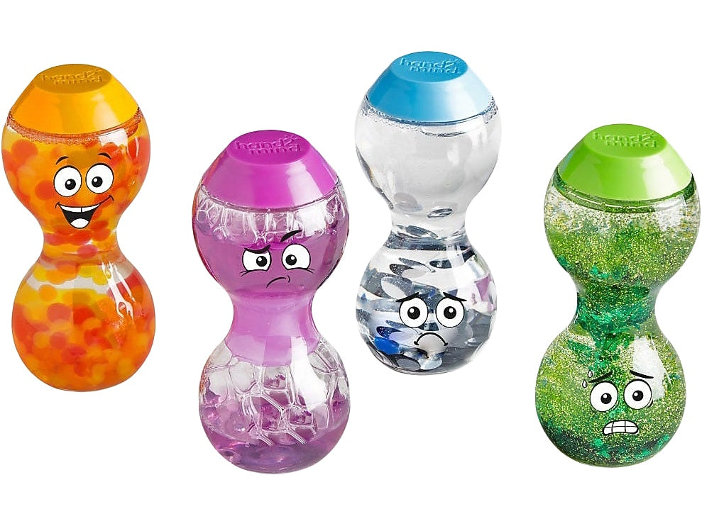 hand2mind Express Your Feelings Sensory Bottles Set, Assorted Colors  (96242)