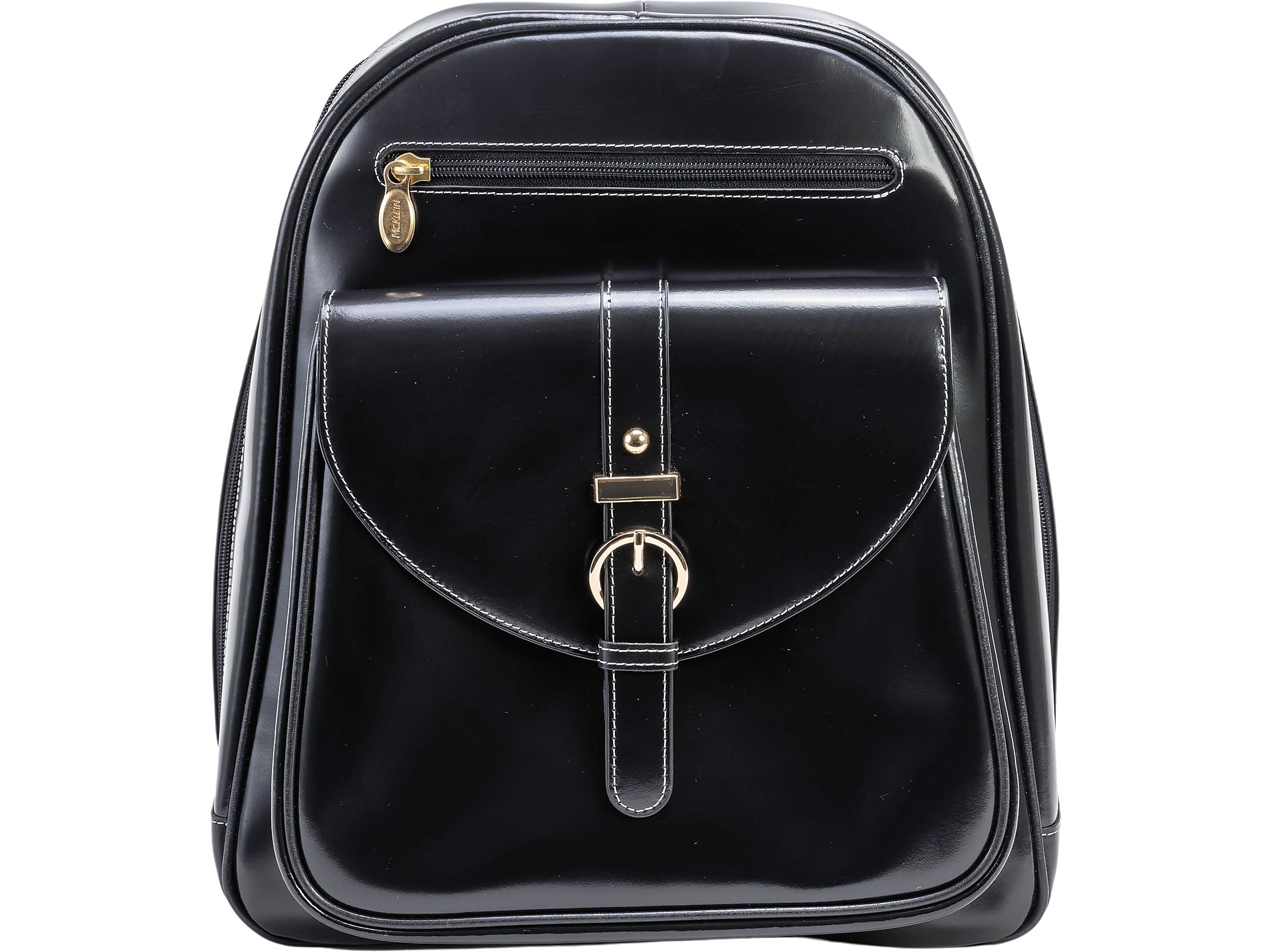McKlein MOLINE Leather Laptop Backpack, Small, Black (99665)