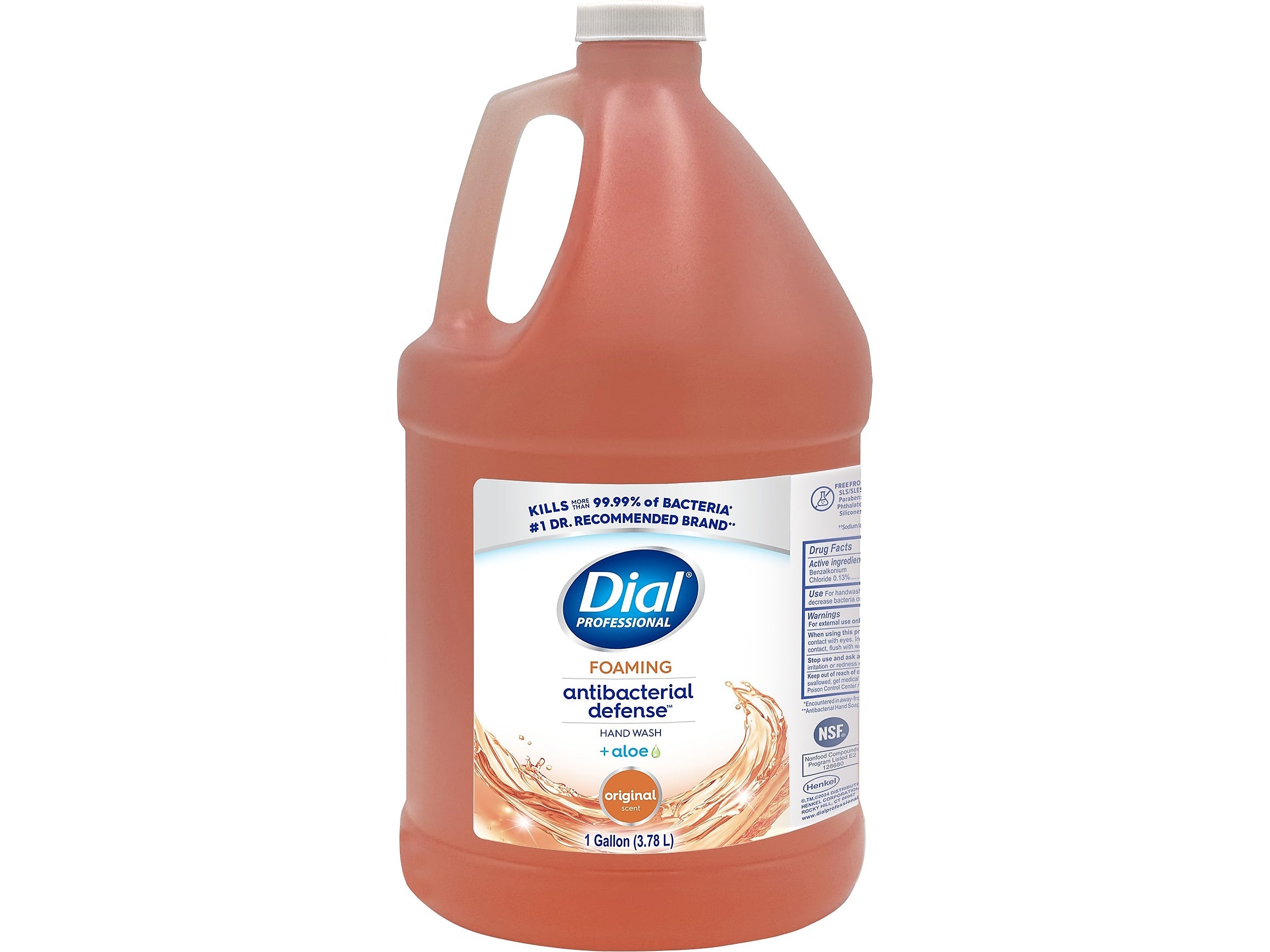 Dial Professional Antibacterial Defense Foaming Hand Soap Refill, Original Scent, 1 Gal., 4/Carton (17000354521)