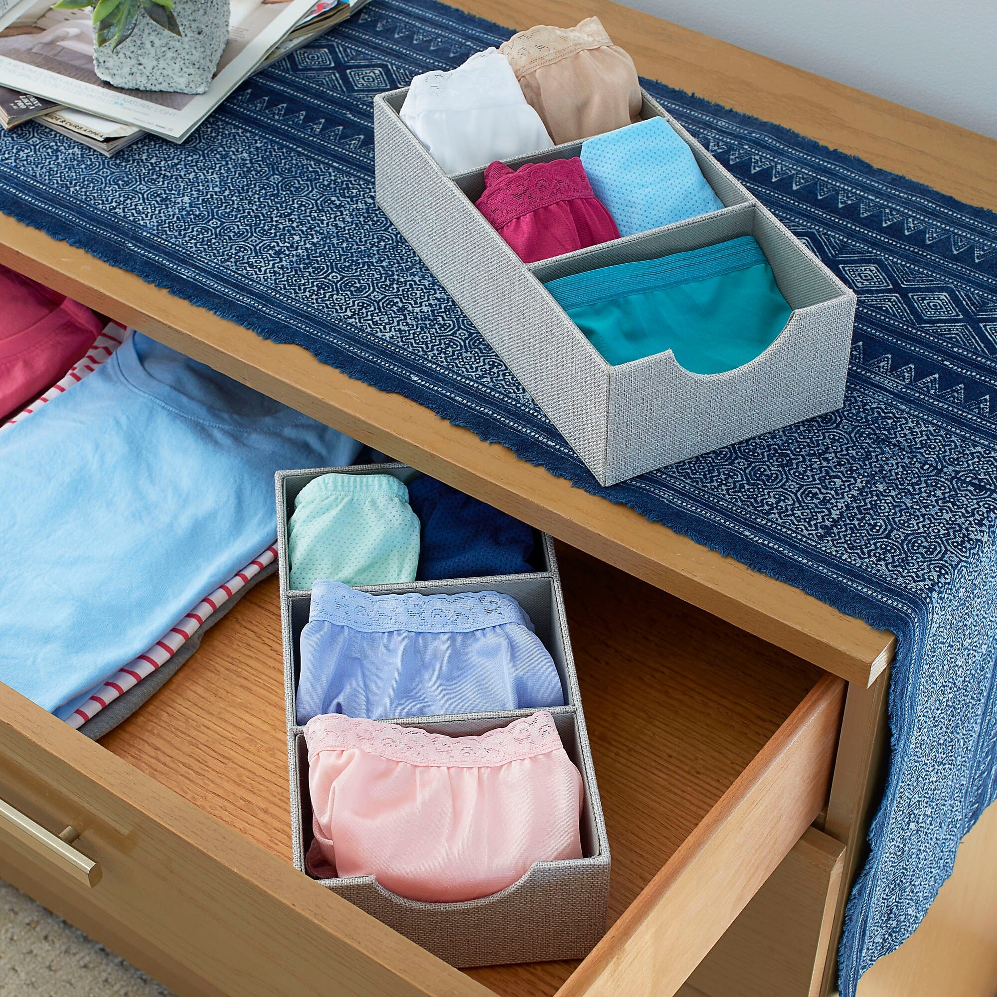 Household Essentials Organizer Tray, 3 Compartments, 2/Pack (7474-1)
