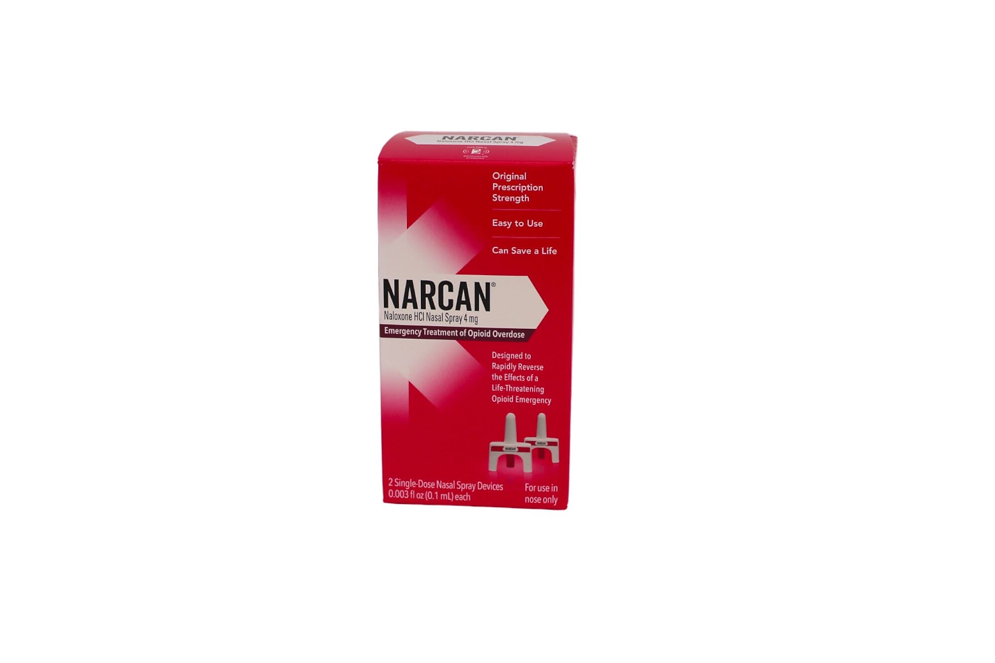 Narcan Nasal Spray, 2 Pieces/Box, 3 Boxes/Carton (91565)