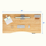 FlexiSpot E7COMMERCIAL 55''W Electric Adjustable Bamboo Standing Desk, Bamboo/White (E7WCOMCR5528LBZB)