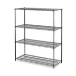 Alera All-Purpose Wire Shelving Starter Kit, 4-Shelf, 60 X 24 X 72, Black Anthracite+