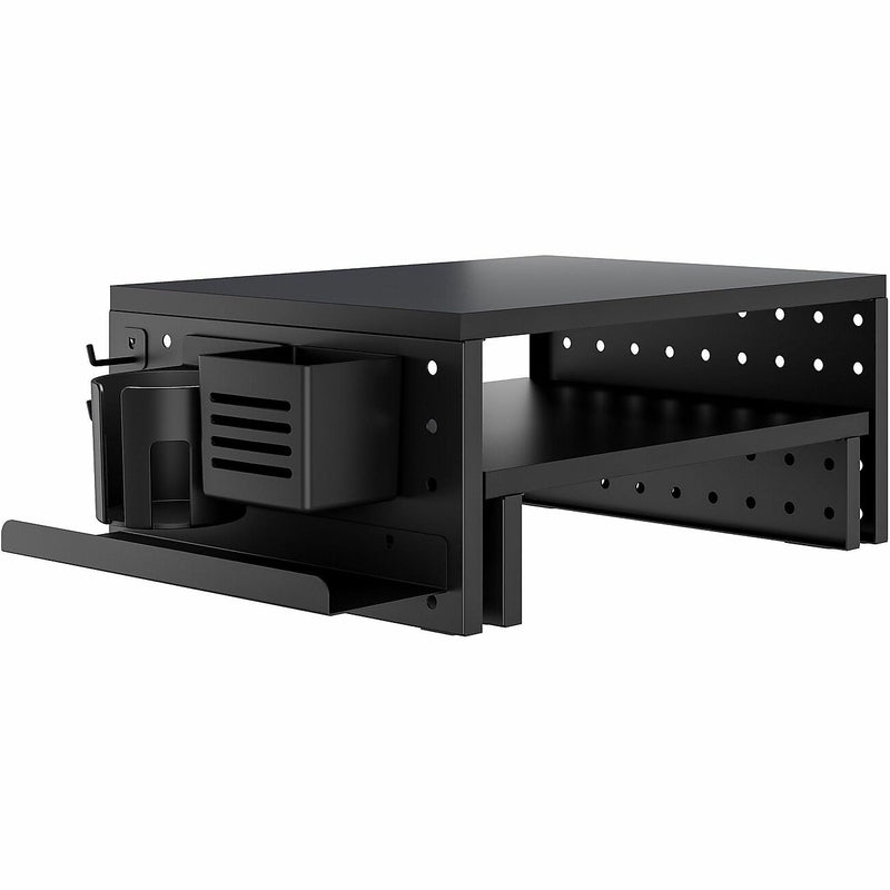 Kantek Pegboard Adjustable Dual Monitor Risers & Accessories, Up to 32", Black (KTKPBS530)