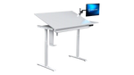 VersaDesk PowerLift 48"W Electric Adjustable Drafting Table, White (PEDT48-WW-APP)