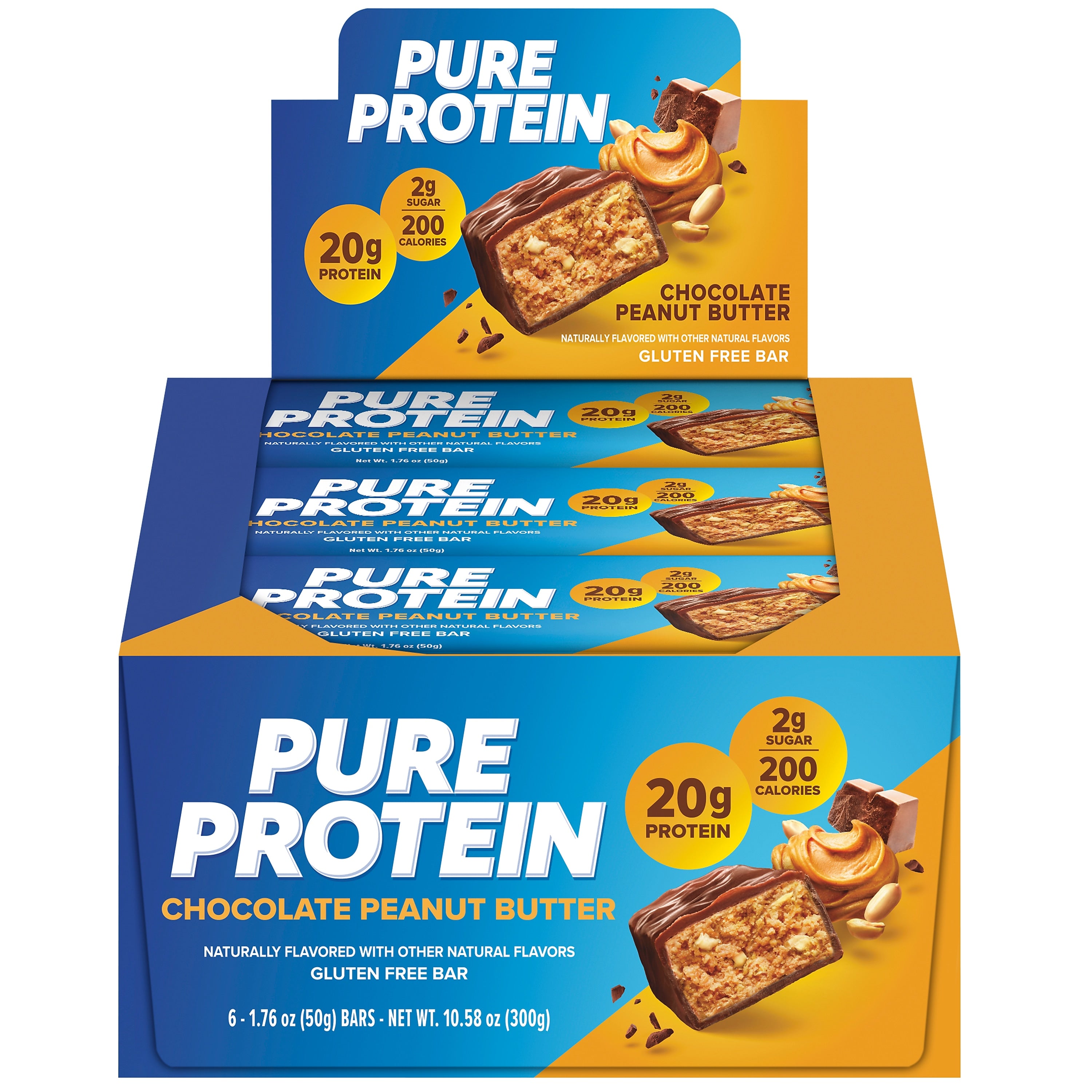 Pure Protein Gluten Free Chocolate Peanut Butter Protein Bar, 6 Bars/Box (NRN13805)