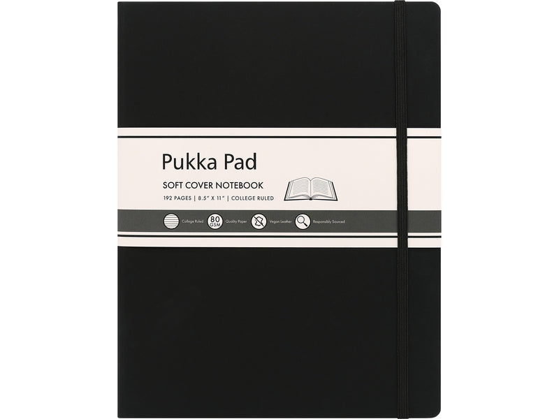 Pukka Pad Professional Notebooks, 8.5" x 11", College Ruled, 96 Sheets, Black (9942-SIG)