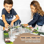JitteryGit XTRA 4X4 Race Cars for Dinosaur Race Track Set, Green/Tan (000860009329553)