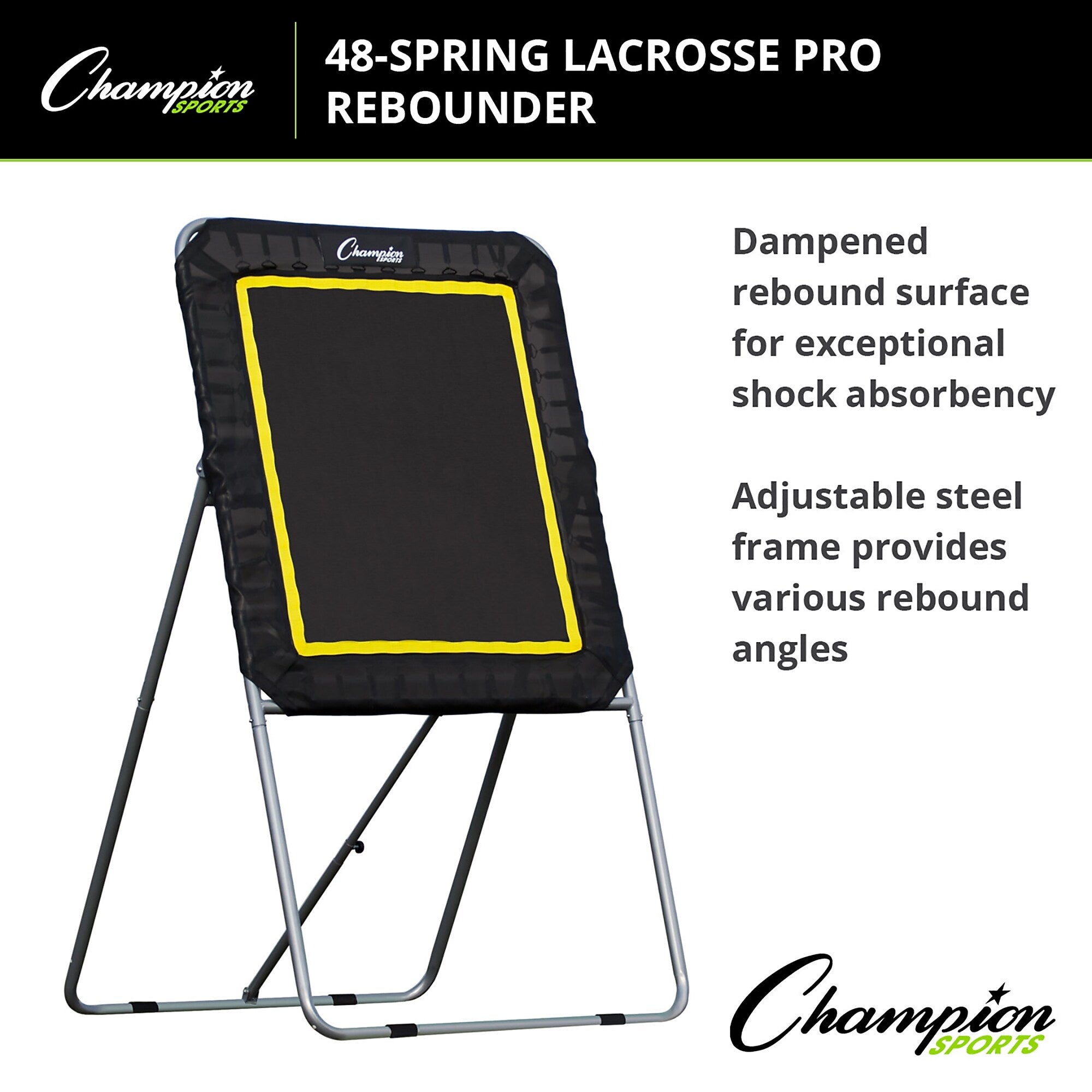Champion Sports Deluxe Steel Lacrosse Ball Rebounder, Black (CHSLBT43)