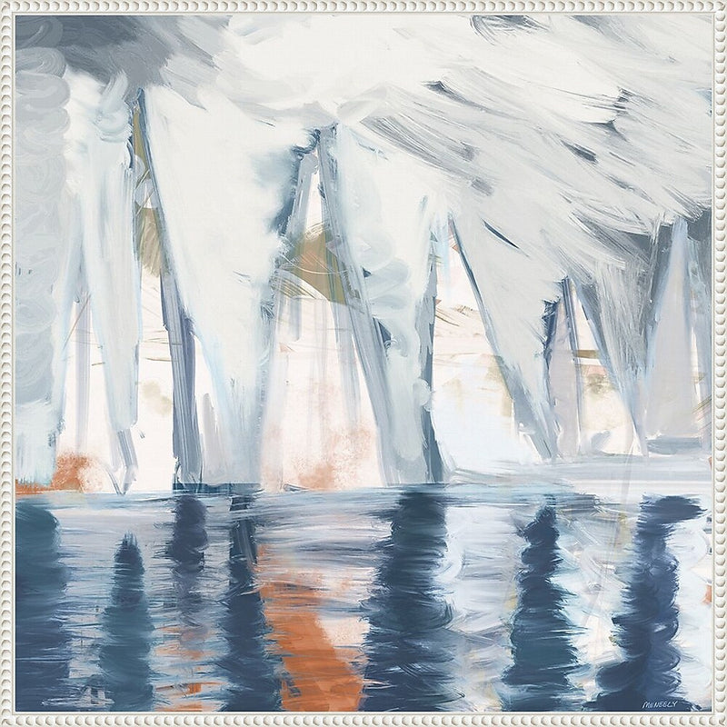 Amanti Art Sailboats In The Mist II by Dan Meneely Framed Canvas Wall Art Print, 30" x 30" (A42678299988)