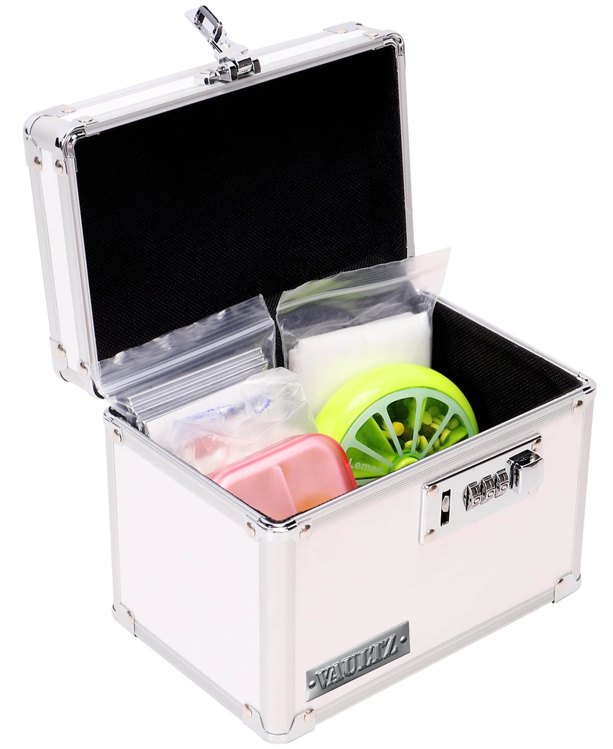 Vaultz Storage Container w/ Combination Lock, Plastic, White (VZ03962-CAM)