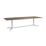 Bush Business Furniture 120W x 48D Boat Shaped Conference Table with Metal Base, Modern Hickory (99TBM120MHSVK)