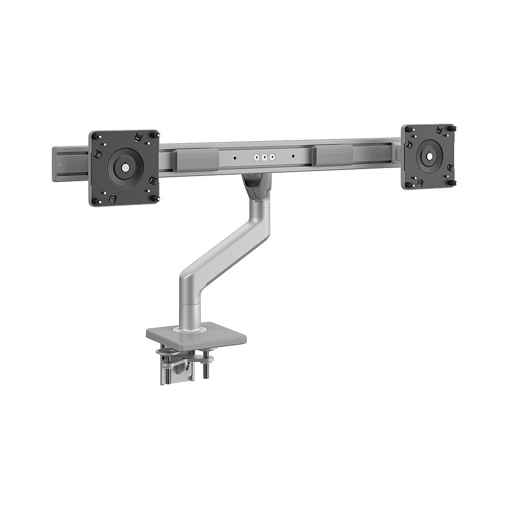 Humanscale M8.1 Adjustable Dual Monitor Arm, Up to 28" Monitors, Silver (M82CGS)