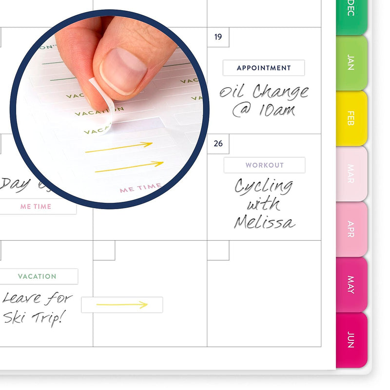 2025-2026 AT-A-GLANCE Simplified by Emily Ley 8.5" x 11" Academic Year Weekly & Monthly Planner, Plastic Cover, Happy Stripe
