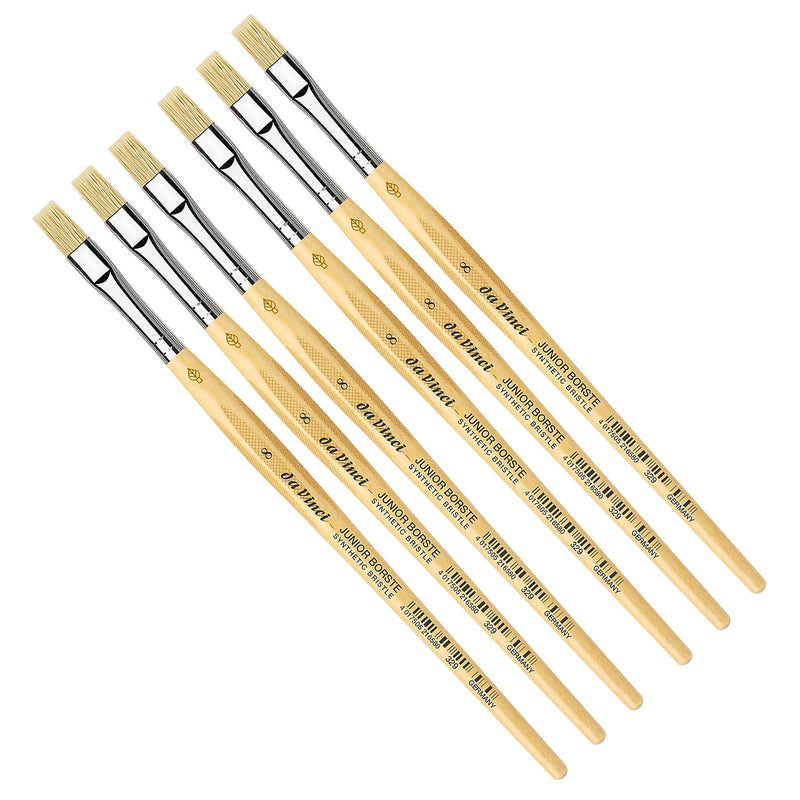 da Vinci JUNIOR BORSTE Tempera Synthetic Student Flat Brush, 6 Brushes/Pack (DVXVA3298-6)