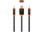 j5create 6' USB C to USB C Power Cable, Male to Male, Black (JUCX24)