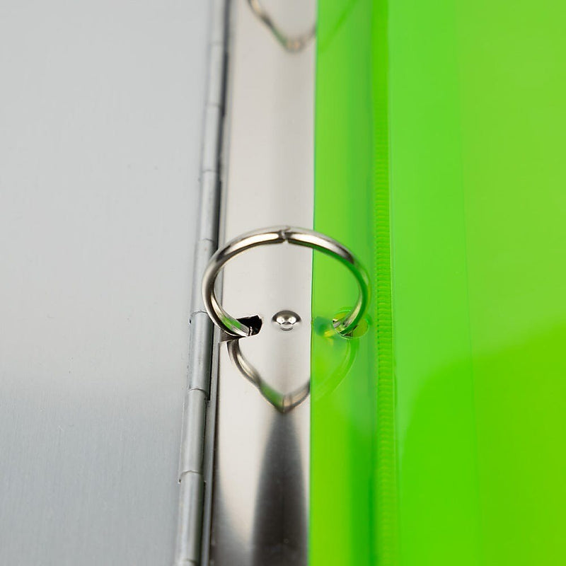 JAM Paper Plastic Binder Pocket, 3-Hole Punched, Lime Green, 3/Pack (218VB1LIMEX3)