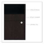Alera®,  Open Office Series Low File Cabinet Credenza, 29 1/2 x 19 1/8 x 22 7/8, Espresso