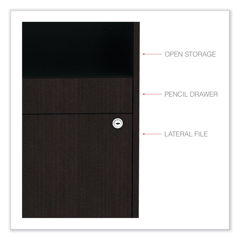 Alera®,  Open Office Series Low File Cabinet Credenza, 29 1/2 x 19 1/8 x 22 7/8, Espresso
