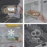 bentgo Leak-Proof Glass Containers, 4/Set (BGPLGLPK1-SA)