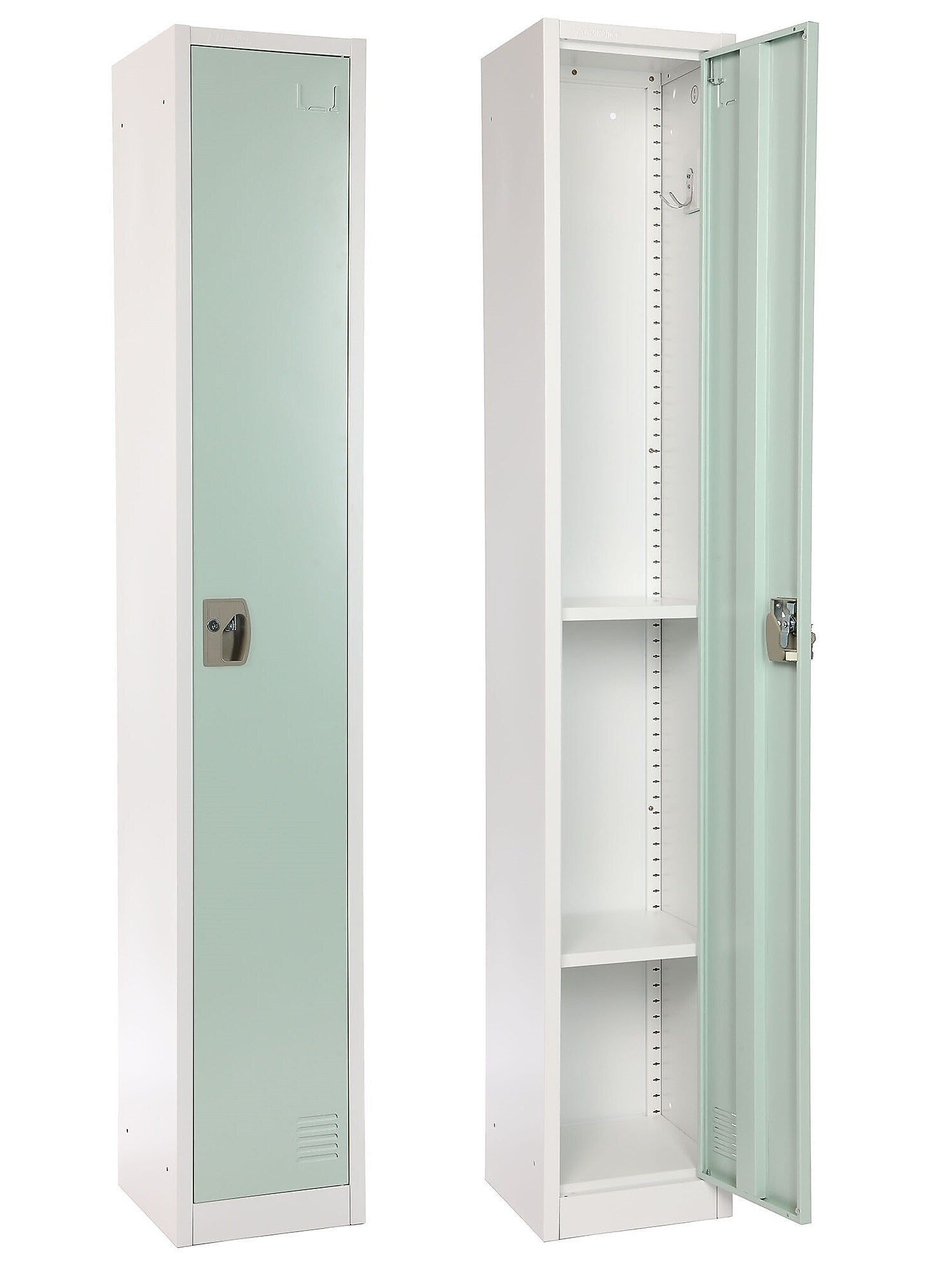AdirOffice 72" Single Tier Misty Green Storage Locker, 4/Pack (ADI629-201-MGRN-PKG-4)