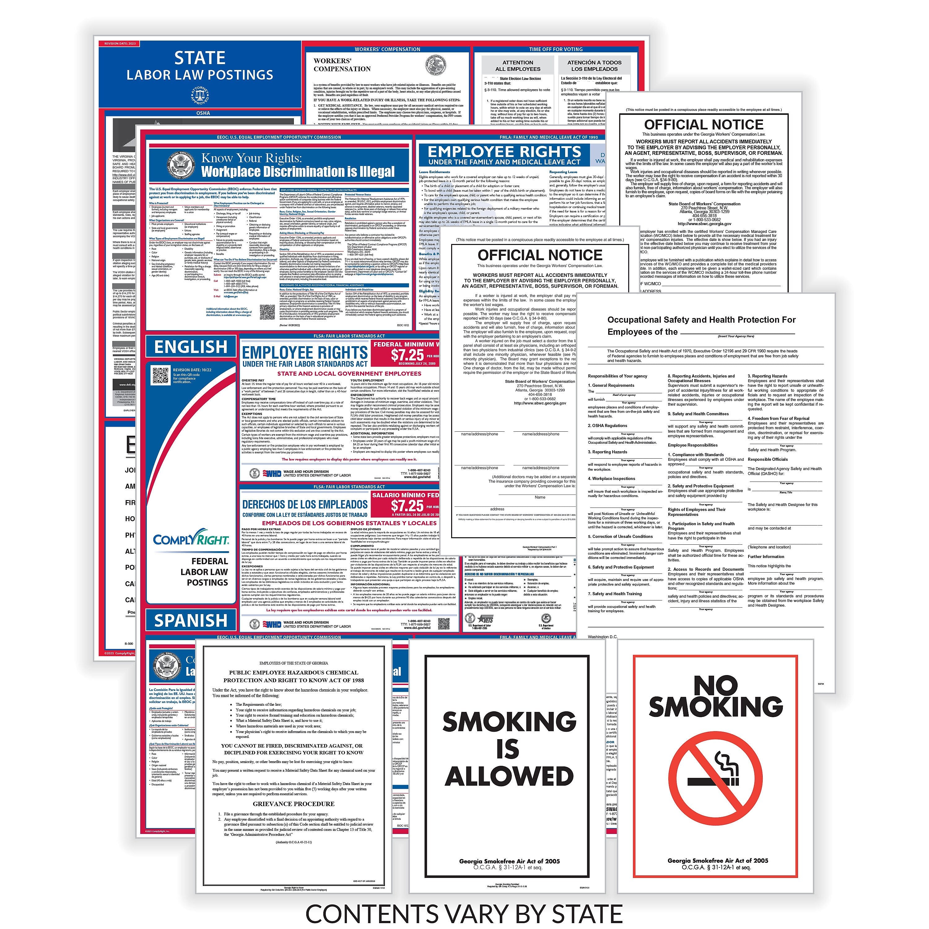 ComplyRight Federal (Bilingual), State and Public Sector (English) Labor Law Poster Set, Delaware (EFEDSTCRPSECBDE)