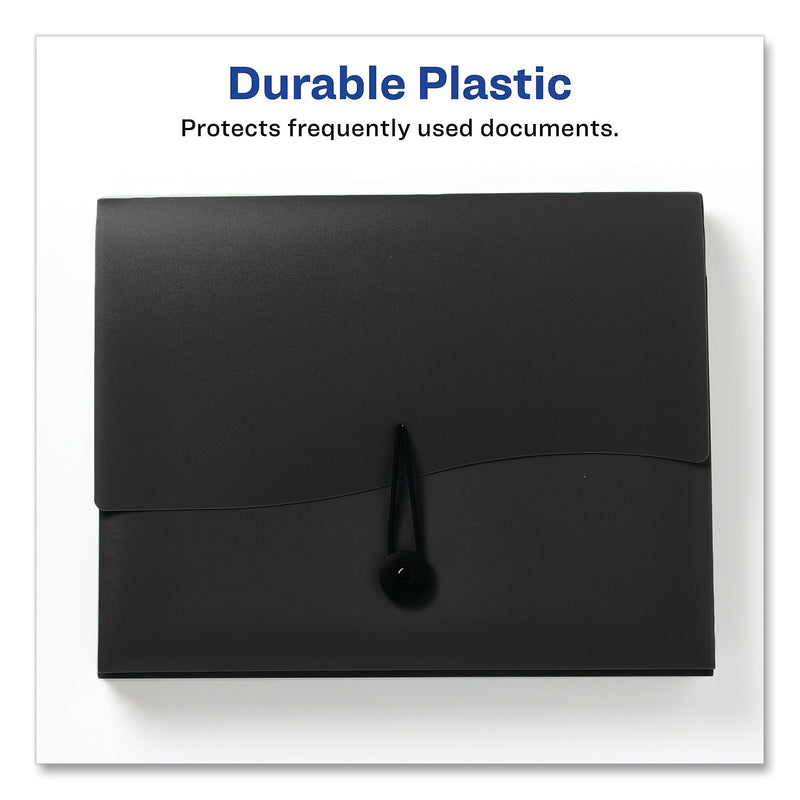Avery Slide and View Expanding File, 6 Sections, Hook/Loop Closure, Letter Size, Black