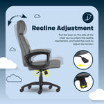 Serta Comfort Big & Tall Ergonomic Bonded Leather Swivel Executive Chair, Gray (CHR10131C)