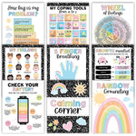 Hadley Designs 11" x 14" Colorful Dark Calming Corner and Feelings Chart Posters, 9/Set (HDDX004AHGC9D)
