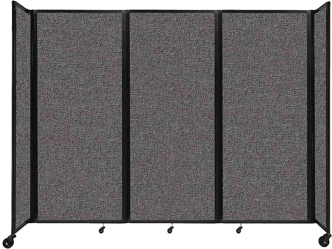 Versare The Room Divider 360 Freestanding Folding Portable Partition, 82"H x 102"W, Charcoal Gray Fabric (1182307)