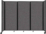 Versare The Room Divider 360 Freestanding Folding Portable Partition, 82"H x 102"W, Charcoal Gray Fabric (1182307)