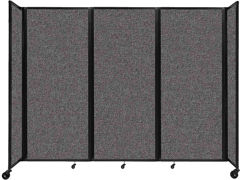 Versare The Room Divider 360 Freestanding Folding Portable Partition, 82"H x 102"W, Charcoal Gray Fabric (1182307)