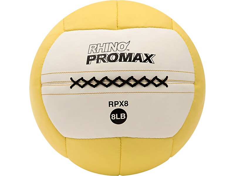 Champion Sports RHINO Promax Yellow/White Medicine Ball, 8 Lbs. (RPX8)