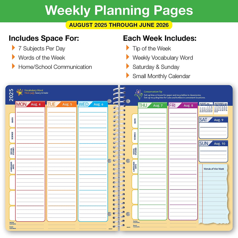 2025-2026 Global Printed Products Earth 8.5" x 11" Academic Year Planner, Paperboard Cover, Multicolored, 20/Pack