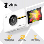 Kodak Step Touch 13MP Digital Camera & Instant Printer, 14x Optical Zoom, White (RODITC20W)