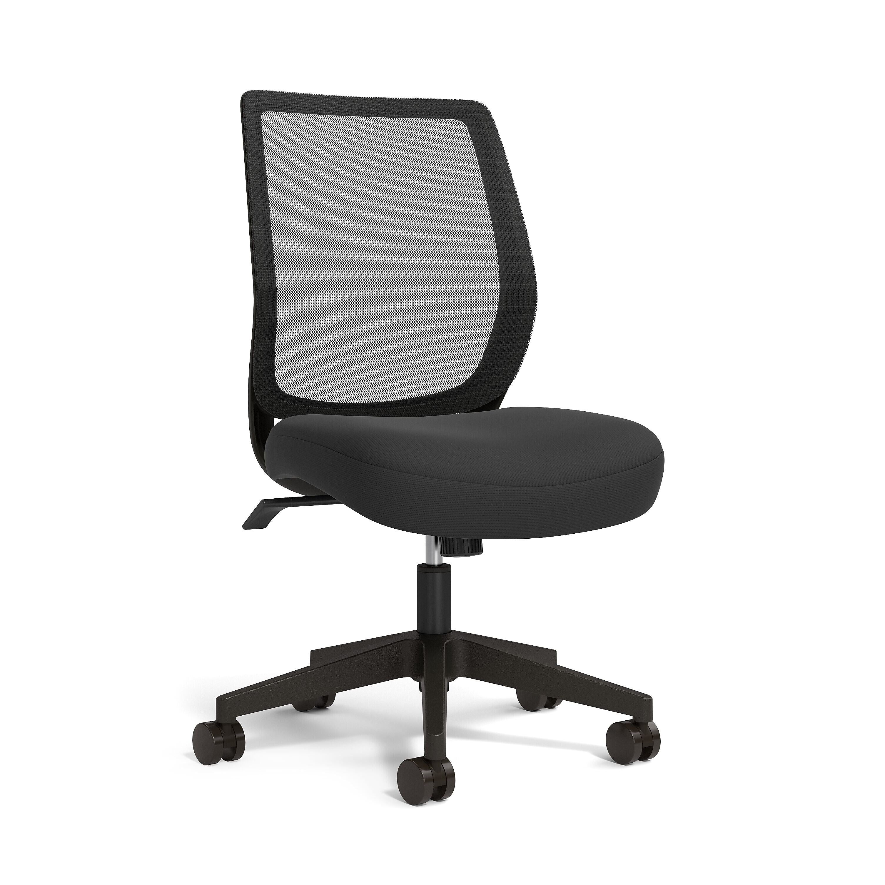 Staples Essentials Ergonomic Fabric Swivel Task Chair, Black (UN56947)
