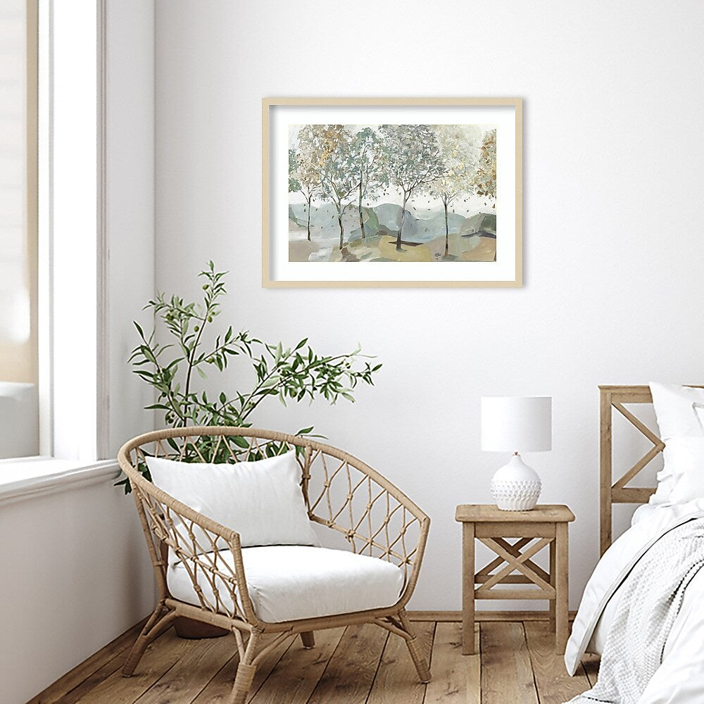 Amanti Art Breezy Landscape Trees I by Allison Pearce Wood Framed Wall Art Print, 33" x 24" (A42675520938)