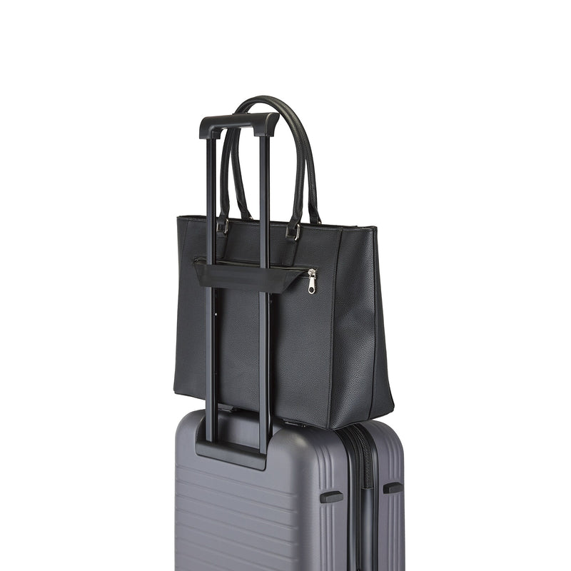 Bugatti Monica Vegan Leather Business Tote, Black (LBG705-BLACK)
