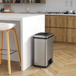 halo TapCan Stainless Steel Rectangular Pedal Sensor Trash Can with AbsorbX Odor Control System, Black Trim, 13 Gal. (TC13SB)